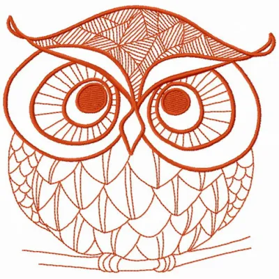Autumn forest owl 4 embroidery design showcasing a charming owl surrounded by fall foliage.