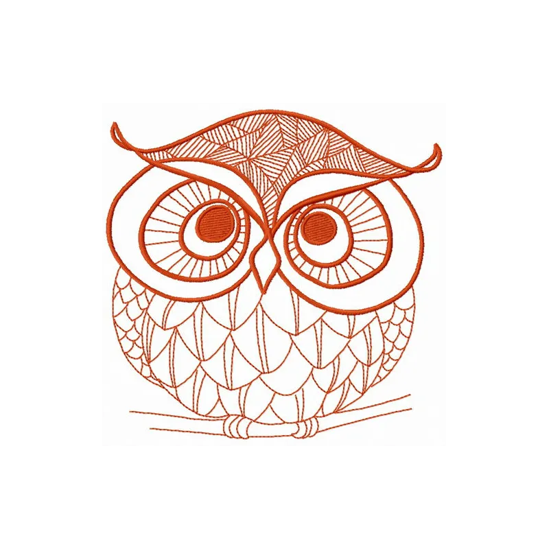 Autumn forest owl 4 embroidery design showcasing a charming owl surrounded by fall foliage.