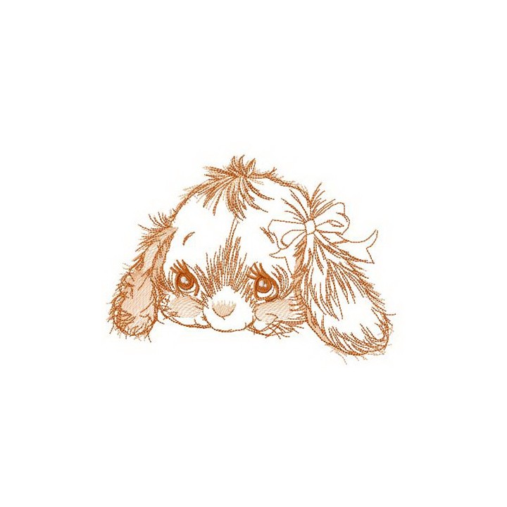 Shy rabbit muzzle embroidery design - Embroidery Design
