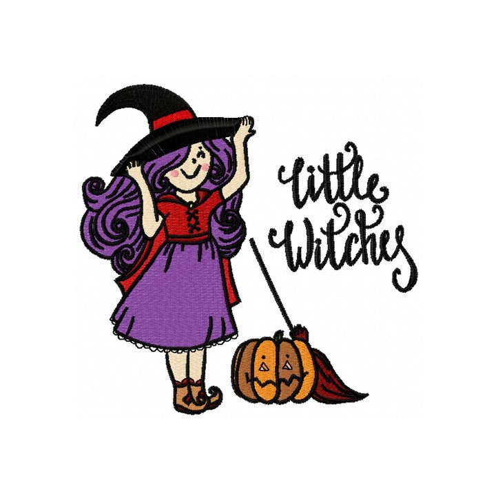 Little witches 3 embroidery design - Embroidery Design
