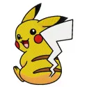 Pikachu 6 embroidery design featuring the iconic Pokémon character, perfect for stitching on apparel and accessories.