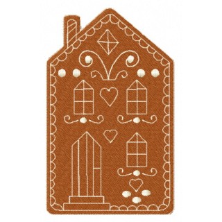 Gingerbread house 2 embroidery design - Embroidery Design