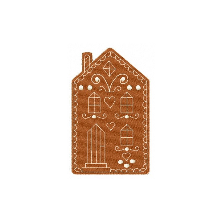Gingerbread house 2 embroidery design - Embroidery Design