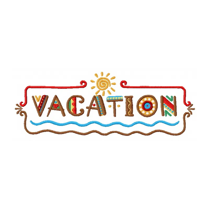 Vacation embroidery design featuring tropical elements from the Legends of South Pacific collection.