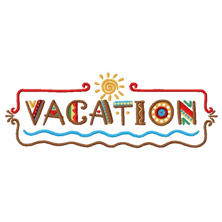 Vacation embroidery design - Embroidery Design