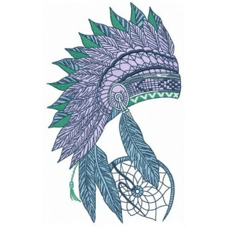 Warbonnet and dreamcatcher embroidery design - Embroidery Design
