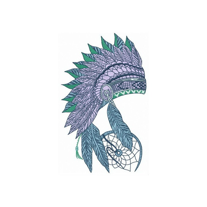 Warbonnet and dreamcatcher embroidery design - Embroidery Design