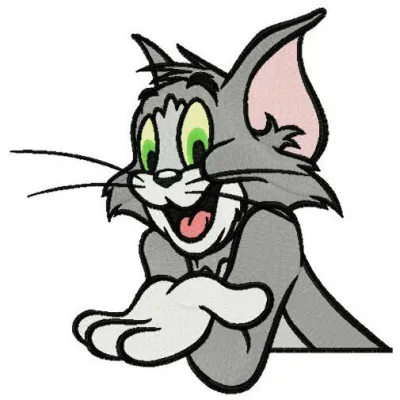 Cat Tom embroidery design featuring a playful motif from the Tom and Jerry collection, ideal for various projects.