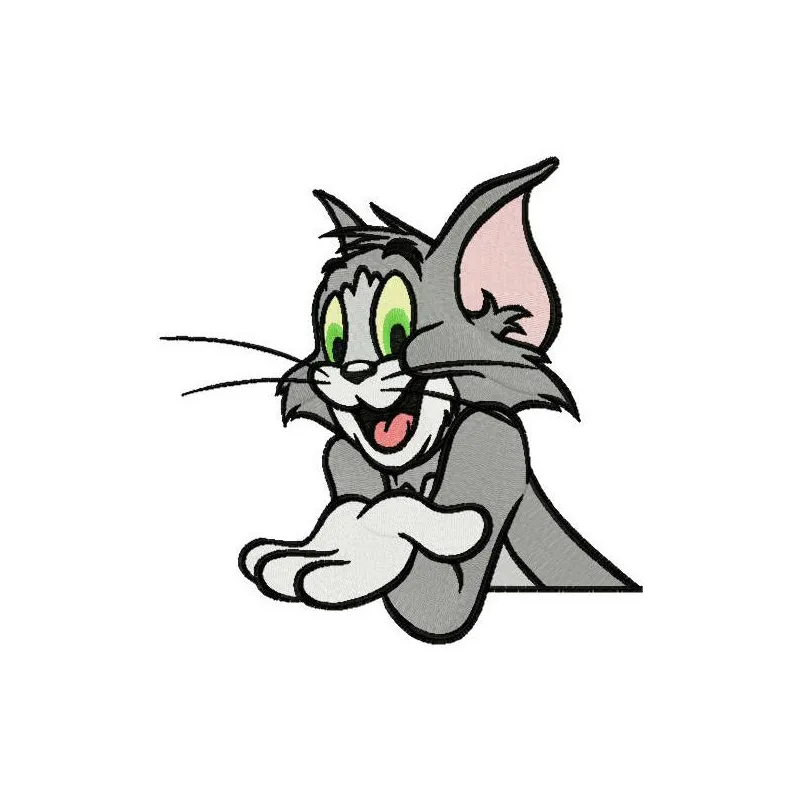 Cat Tom embroidery design featuring a playful motif from the Tom and Jerry collection, ideal for various projects.