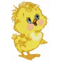 Preview of the Curious Chicken 3 embroidery design featuring a whimsical farm animal motif for creative stitching.