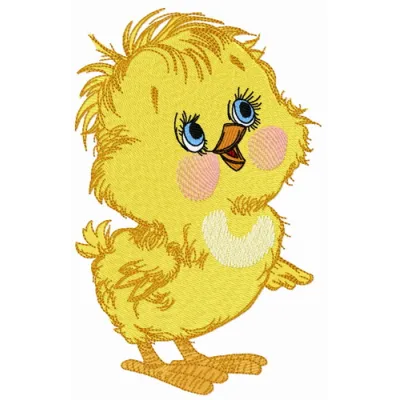 Preview of the Curious Chicken 3 embroidery design featuring a whimsical farm animal motif for creative stitching.