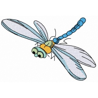 Funny dragonfly embroidery design - Embroidery Design