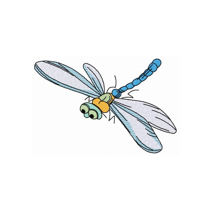 Funny dragonfly embroidery design - Embroidery Design