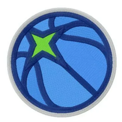 Minnesota Timberwolves alternative logo embroidery design for basketball enthusiasts, showcasing unique stitching patterns.