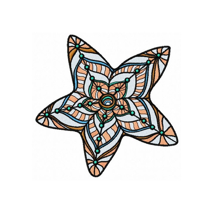 Mosaic star embroidery design - Embroidery Design