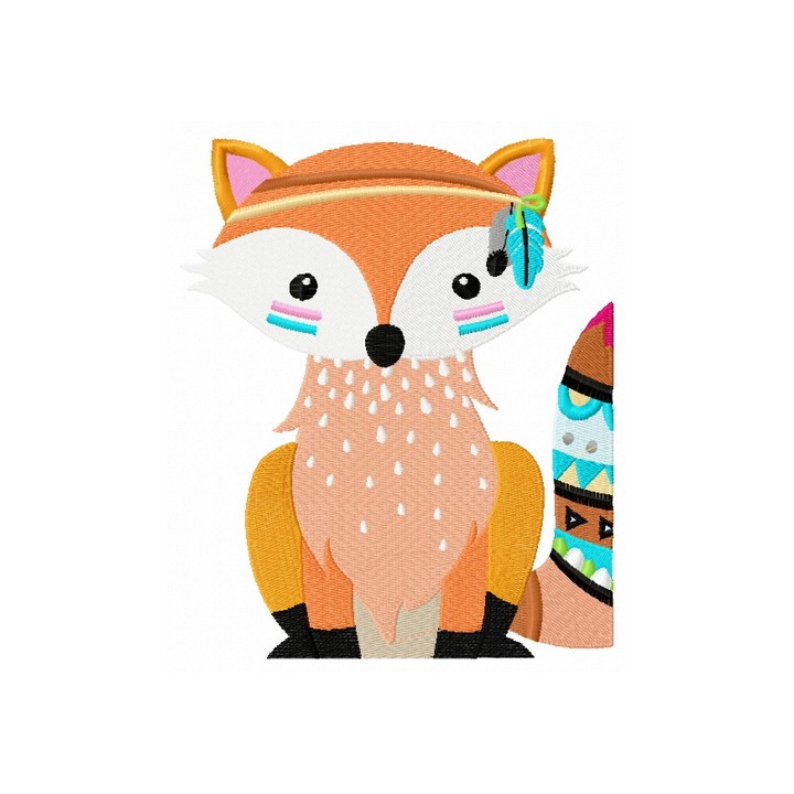 Indian fox embroidery design - Embroidery Design