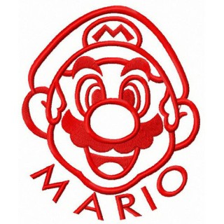 Happy Mario face embroidery design - Embroidery Design