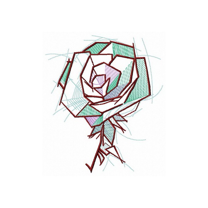 Rose origami embroidery design - Embroidery Design