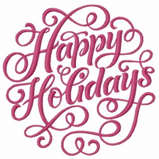 Happy holidays embroidery design - Embroidery Design