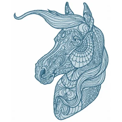 Mosaic horse 6 embroidery design showcasing intricate stitching patterns for horse enthusiasts.