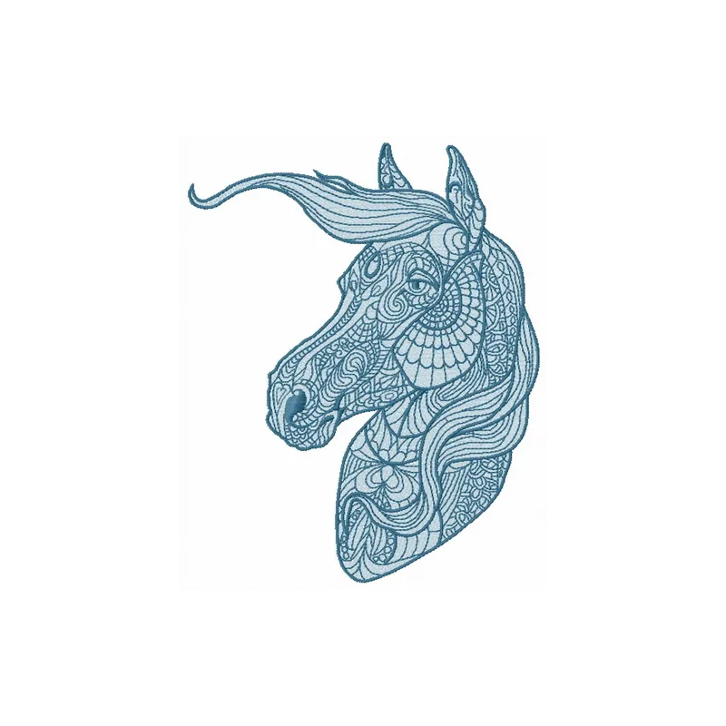 Mosaic horse 6 embroidery design showcasing intricate stitching patterns for horse enthusiasts.