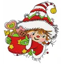 Santa's fairy 2 embroidery design showcasing a whimsical holiday motif for festive stitching projects.