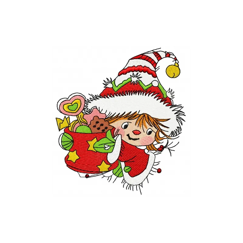 Santa's fairy 2 embroidery design showcasing a whimsical holiday motif for festive stitching projects.