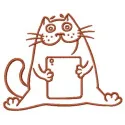Embroidery design featuring playful cats enjoying computer games, perfect for stitching on tote bags or t-shirts.