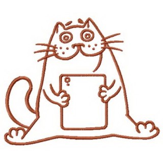 Cats like computer games too embroidery design - Embroidery Design