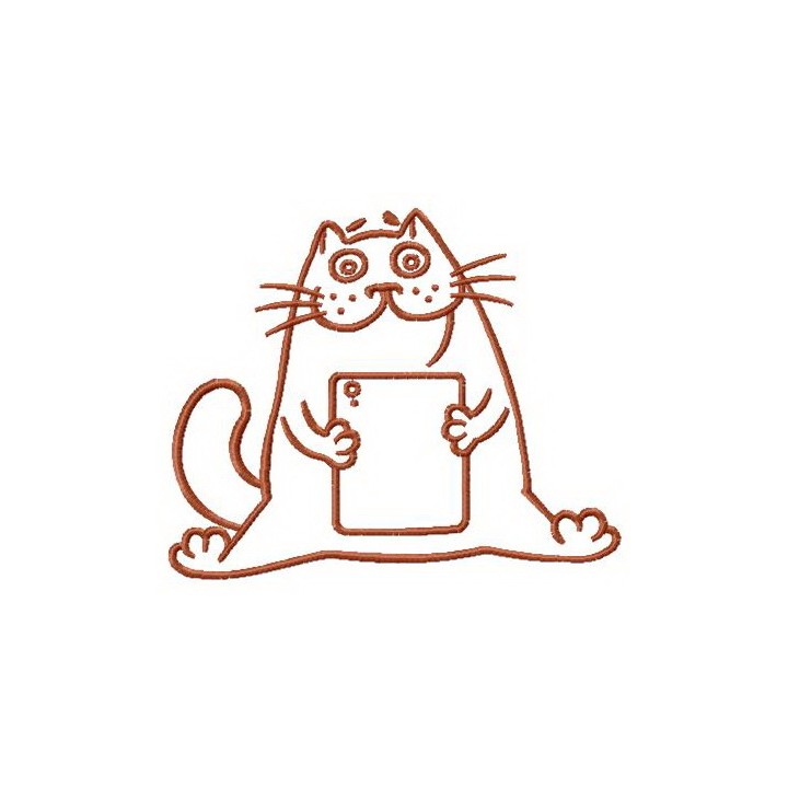 Cats like computer games too embroidery design - Embroidery Design