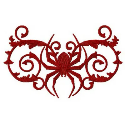 Preview of an exotic spider embroidery design for Halloween, featuring intricate stitched motifs perfect for festive project…