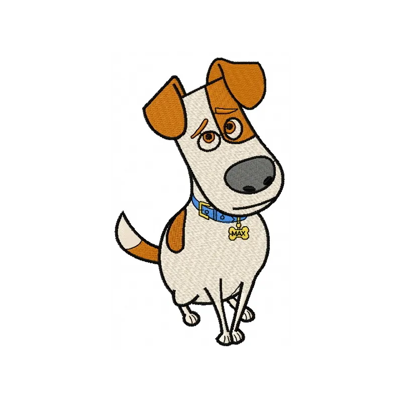 Preview of the Sad Max embroidery design from The Secret Life of Pets, showcasing adorable stitched motifs.