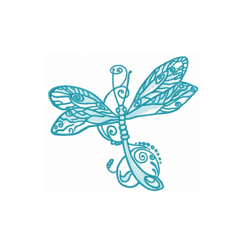 Fancy dragonfly 2 embroidery design showcasing intricate stitching patterns for decorative projects.