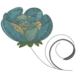 Peony 2 embroidery design - Embroidery Design