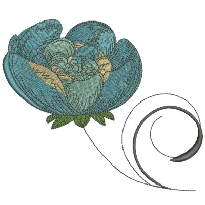 Peony 2 embroidery design featuring intricate floral details, perfect for embellishing home textiles or apparel.
