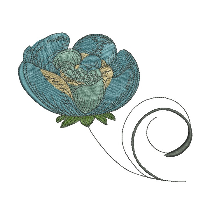 Peony 2 embroidery design - Embroidery Design