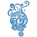 Preview of a tailor's pins embroidery design featuring intricate stitching patterns for kitchen and cooking projects.