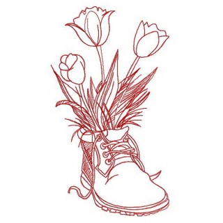 Original composition with tulips embroidery design - Embroidery Design