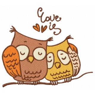 Sleepy owls embroidery design - Embroidery Design