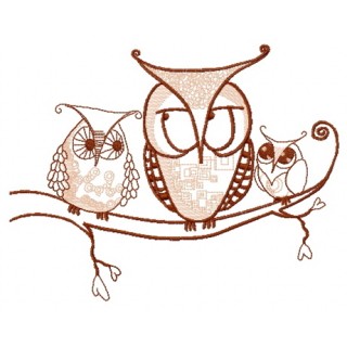 Bizarre owls 2 embroidery design - Embroidery Design