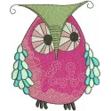 Bizarre owl embroidery design showcasing a whimsical owl motif, perfect for creative stitching projects.