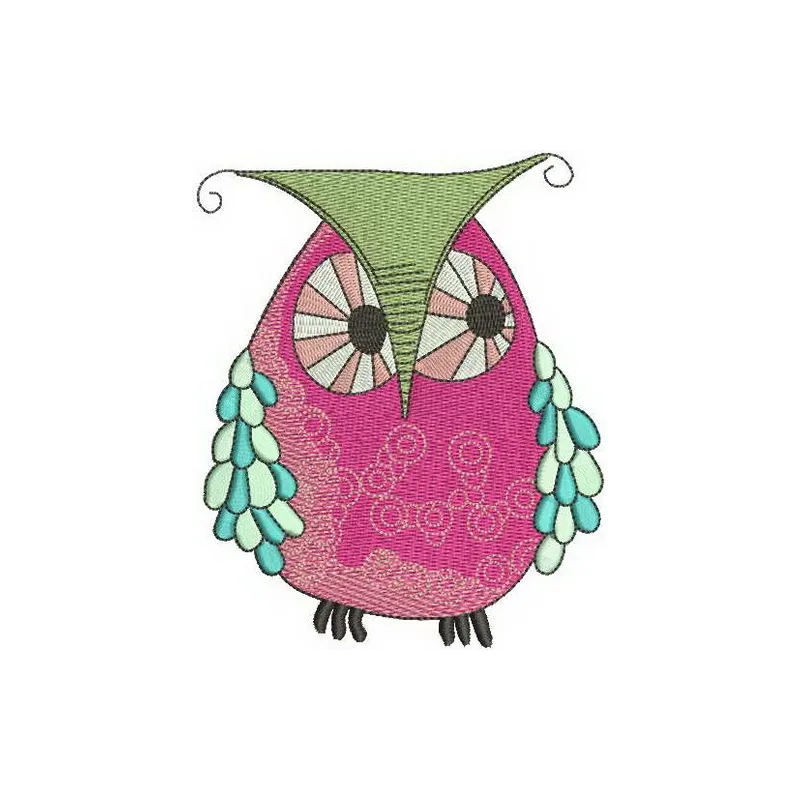 Bizarre owl embroidery design showcasing a whimsical owl motif, perfect for creative stitching projects.