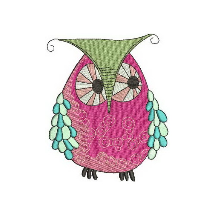 Bizarre owl embroidery design - Embroidery Design