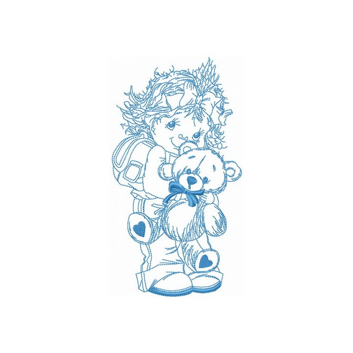 Taking teddy bear to school embroidery design - Embroidery Design