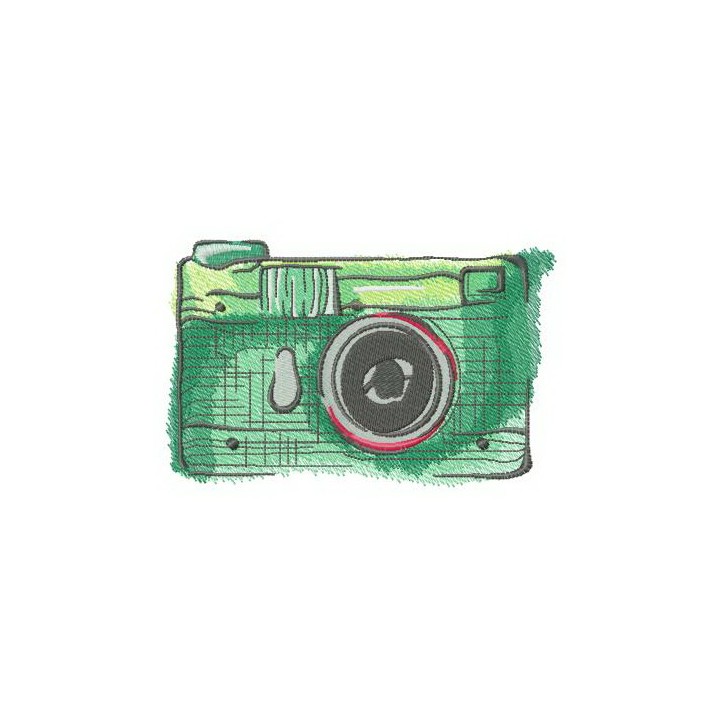 My old green camera embroidery design - Embroidery Design
