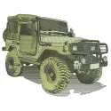 Jeep car 2 embroidery design showcasing a detailed stitched motif for creative projects on t-shirts and bags.
