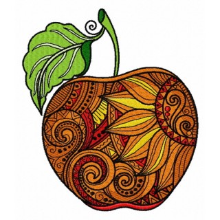 Mosaic apple embroidery design - Embroidery Design