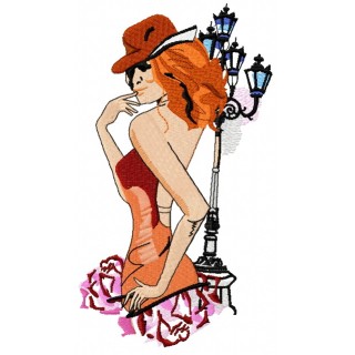 Girl in cowboy hat embroidery design - Embroidery Design