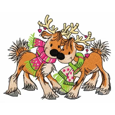 Deer's date embroidery design featuring a charming deer motif, perfect for woodland-themed projects.