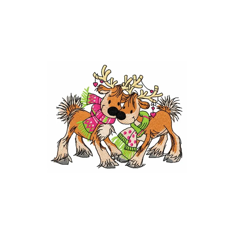Deer's date embroidery design featuring a charming deer motif, perfect for woodland-themed projects.